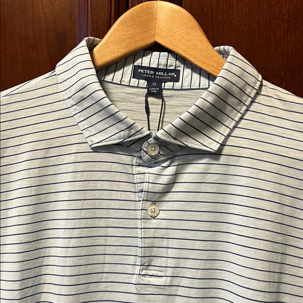 Brand New Peter Millar Crown Crafted Golf Polo Classic Striped 100% Pima Cotton!